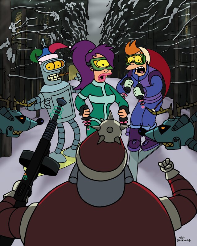 (v.l.n.r.) Bender; Leela; Fry – Bild: Paramount /​ ©1999 FOX BROADCASTING COMPANY /​ FOX