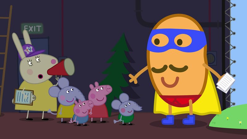 L-R: Miss Rabbit, Emily Elephant, George Pig, Peppa Pig, Edmond Elephant, Super Potato – Bild: Nickelodéon Junior