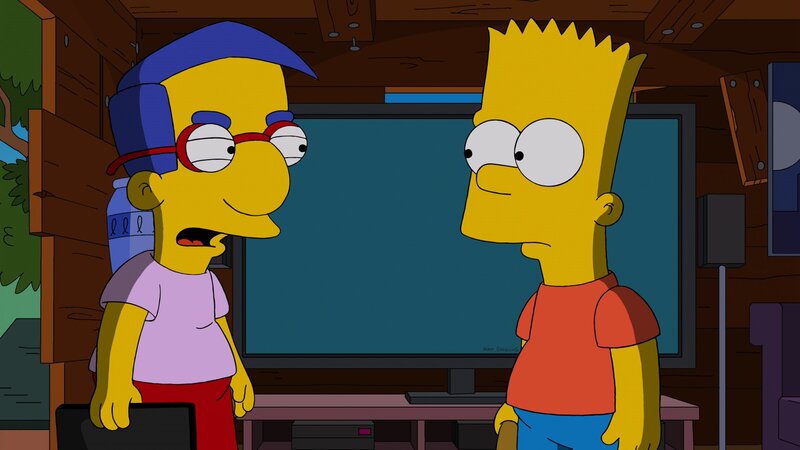 „Die Simpsons“, „Luca$.“ Lisa lernt den dicklichen, etwas weltfremden Lucas kennen, der als Wettkampf-Esser Karriere machen will. Sehr zu Marges Entsetzen verliebt sie sich in ihn. – Bild: Twentieth Century Fox Film Corporation