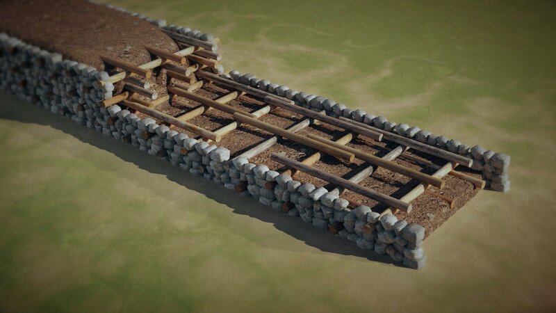 Bibracte war einst das größte Oppidum in ganz Gallien. Geschützt wurde es durch eine sogenannte „Murus Gallicus“, die gallische Mauer. Eine besonders mächtige Verteidigungsanlage. – Bild: ZDF und RMC Production