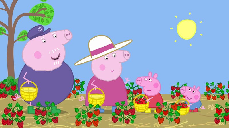 L-R: Grandpa Pig, Granny Pig, Peppa Pig, George Pig – Bild: Nickelodéon Junior