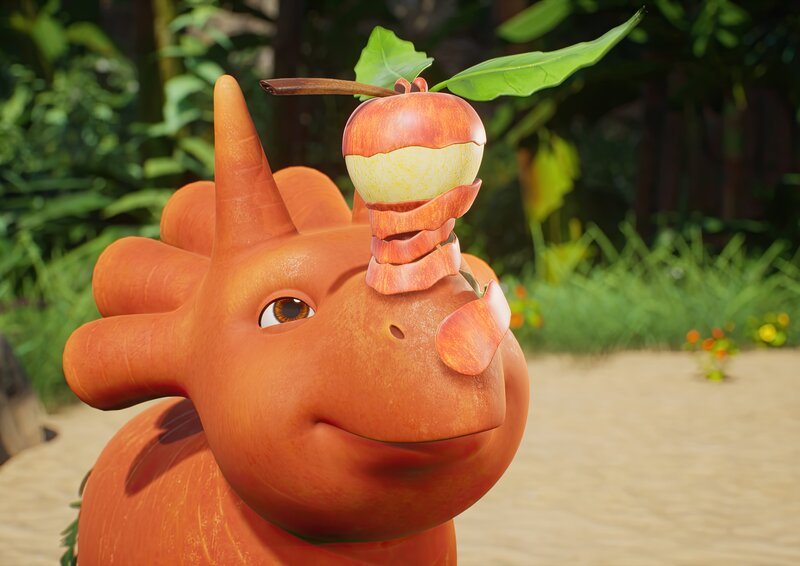 Den Juckreiz von einem Apfelfliegus-Stich kann nur ein Apfelfliegus lindern. – Bild: ZDF und Cheeky Little Media