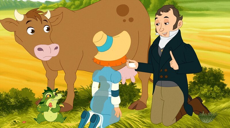 Karl Drais stellt aus Kuhmilch Leim her. – Bild: ORF 1