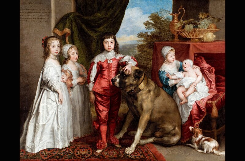 Anthony van Dyck: „Five Children of King Charles I“, 1637 – ein Porträt der fünf ältesten Kinder von Karl I. und Henrietta Maria von England – Bild: Bridgeman Images