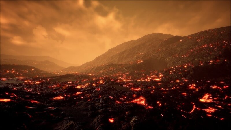 Vulkanausbrüche prägten die junge Erde vor Milliarden Jahren. Inmitten von Feuer und Asche bildeten sich die ersten chemischen Bausteine des Lebens. – Bild: ZDF and StoryBlocks