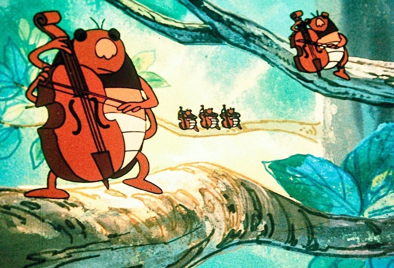 Maja und Willie sind zu Gast bei einem Zikadenkonzert. – Bild: ORF/​ZDF/​Apollo-Film