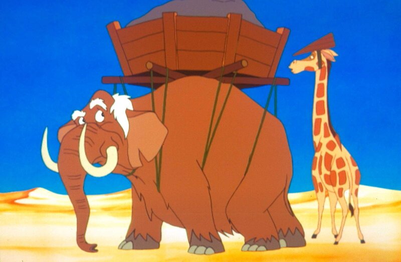 „Noahs Insel“, „Der große Maulwurf.“ Eine Ölpest im Arabischen Meer setzt Noahs Insel vor der Küste fest. Der Kapitän will den unfreiwilligen Zwischenstop nutzen, um bedrohte Tiere vom Festland auf die Insel zu retten. So begibt er sich mit seinem Assistenten Sascha in die Wüste, um einen der legendären goldenen Maulwürfe zu suchen. Auch Gertie und Rick machen einen Landausflug. Sie wollen ein Kamel melken, denn Käse aus Kamelmilch soll eine Köstlichkeit sein. Gefahrensucher Wommie wiederum überredet den Hasen Schlauohr zu einem riskanten Spiel. Er will auf dem Festland Skorpione ärgern. Da zieht ein Sturm auf und bedeckt den Ort des Geschehens mit einer dicken Schicht Wüstensand. Als sich alle wieder ausgebuddelt haben, taucht auch ein goldener Maulwurf aus der Erde auf. Der Maulwurf ist eine Sie und wirft sich sofort dem Artverwandten Sascha an den Hals. – Bild: ORF