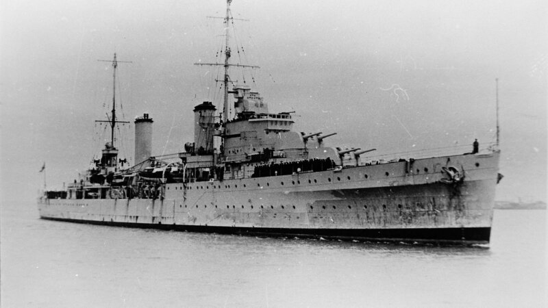 Monochrome image of HMS Sydney. – Bild: Alamy Stock Photo