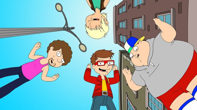 Boyz 12 (Snot, l.; Toshi, oben; Steve, m.; Barry, r.) – Bild: Paramount /​ FOX /​ AMERICAN DAD and © 2012 TCFFC ALL RIGHTS RESERVED.