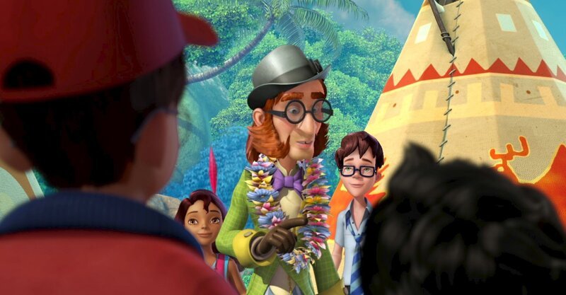 Mr. Ploof, der Nachbar der Darling-Kinder, erzählt den Kindern er sei der Held seines Lieblingsbuches, der Pirat Plick. – Bild: ZDF/​DQ Entertainment