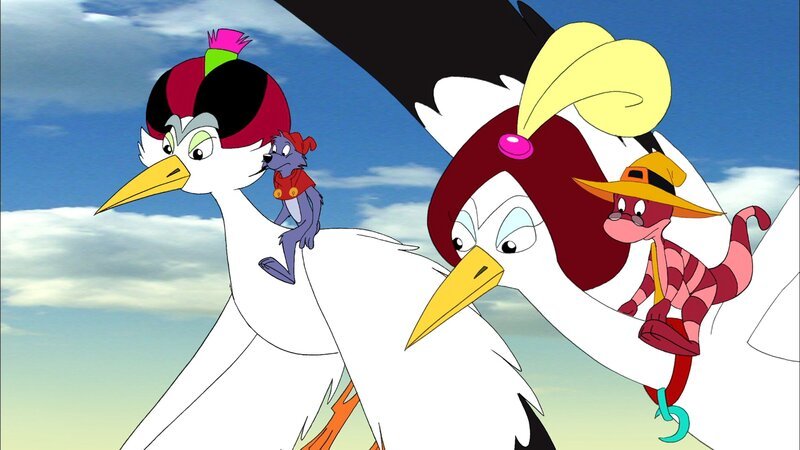 Aladin, Yoyo und Doc Croc fürchten sich vor dem bösen Zauberer. – Bild: NDR/​Greenlight Media AG