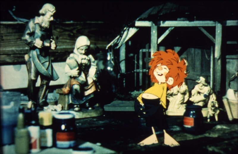 Pumuckl bei Krippenfiguren. – Bild: BR/​Infafilm/​Original-Entwurf „Pumuckl“-Figur: Barbara von Johnson