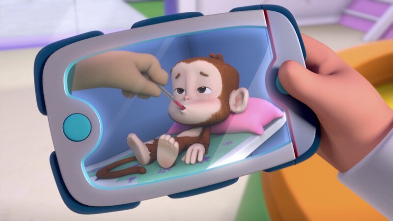 Nachdem Äffchen Mara aus der Krankenpflege entlassen wurde, sorgt sie für jede Menge Chaos! – Bild: Super RTL