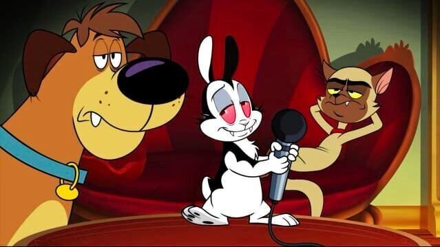 L-R: Harold (voiced by Brian Kimmet), Bunnicula (voiced by Chris Kattan), Chester (voiced by Sean Astin) – Bild: Boomerang (DE) /​ Warner Bros. Entertainment Inc.