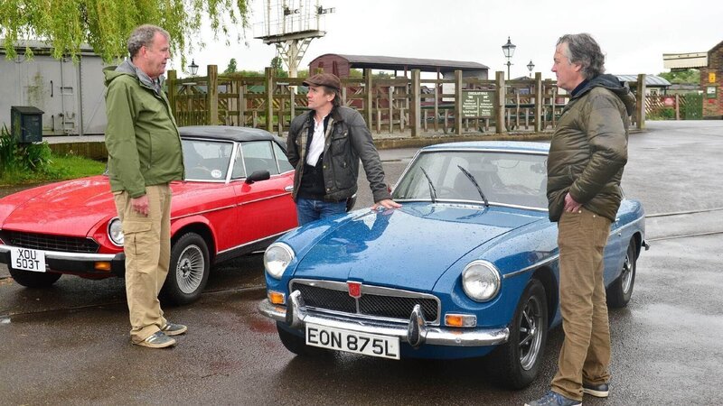 V.l.: Jeremy Clarkson, Richard Hammond, James May – Bild: TVNOW /​ BBC Worldwide