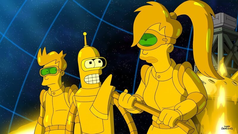 Müssen bei einem Minenunfall eingreifen: Leela (r.), Bender (M.) und Fry (l.) … – Bild: Twentieth Century Fox Film Corporation. All rights reserved. Lizenzbild frei
