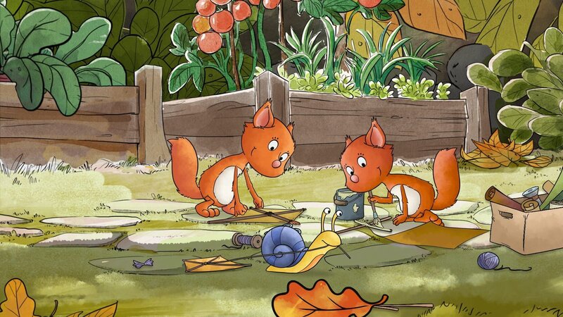 Billy, Benny und Schnecki freuen sich schon auf das Drachenfest! – Bild: KiKA/​Mideu Films