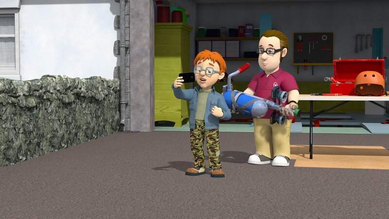 Starreporter Norman will für Pontypandy Planet von Joes neuster Erfindung, dem „Pogomaster 2000“, berichten. – Bild: KiKA