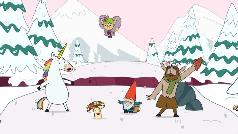 Am Ende jeder Mission frohlocken die fünf Helden: Blümchen, Tupfen, Twinkle, Herbert und Hufius (v.l.n.r.). – Bild: ZDF/​Tiger Aspect Kids & Family Limited, Movimenti Production, Zodiak Kids & Family France and Monello Productions