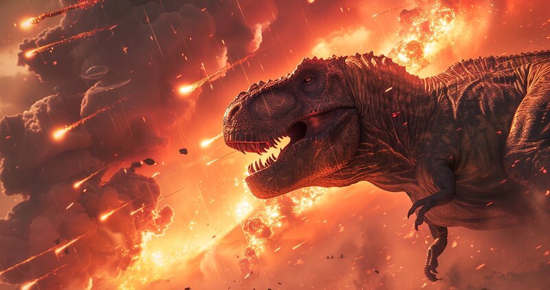 Dinosaurier beherrschten einst die Erde – bis der Einschlag eines Asteroiden vor rund 66 Millionen Jahren für ihr Aussterben sorgte. – Bild: AdobeStock_802188325, Tobias Len
