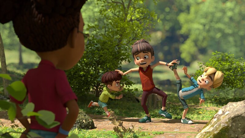 Bohnenstange zeigt den Jungs in der Dorfbande, was sie in Sachen Selbstverteidigung alles drauf hat. – Bild: La Station Animation