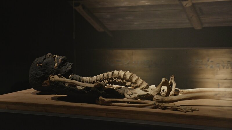 Die Mumie Idu II aus dem Römer- und Pelizaeus-Museum Hildesheim gilt als die am besten erforschte Mumie aus dem Alten Reich. Zu Lebzeiten war er für den Import wertvoller Hölzer aus dem Libanon zuständig. – Bild: ZDF und Ole Jürgens