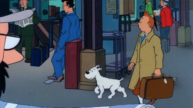 Tim und Struppi beobachten die Notlandung eines Flugzeugs und wollen helfen, doch Tim wird angegriffen. Er wird wegen Diebstahls festgenommen, entkommt und entdeckt, dass ein gewisser Dr. Müller in illegale Machenschaften verwickelt ist und ihn beseitigen will. – Bild: ZDF und Ellipsanime/​France 3/​M6/​Nelvana. Hergé – Moulinsar