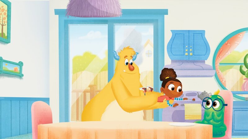 Auch die besten Monstersitter-Tricks bringen Simon nicht dazu zu essen. – Bild: KiKA/​Nelvana