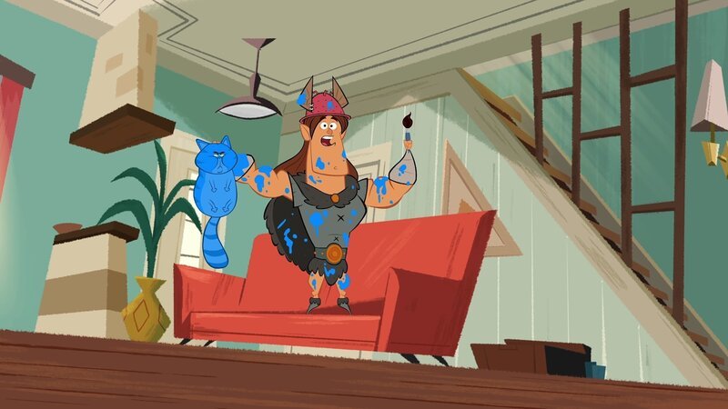 Gorbar hat seine Malkünste an Kater Maurice ausprobiert. – Bild: ZDF/​Mondo TV France