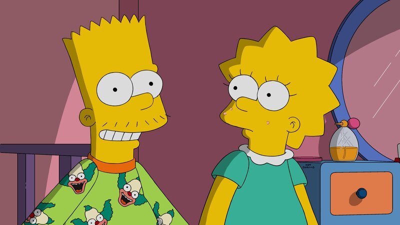 Als sich Homer beim Einkaufen für eine neue Milchmarke entscheidet, kommen Lisa (r.) und Bart (l.) vorzeitig in die Pubertät, da diese voller Hormone ist … – Bild: Fox and its related entities