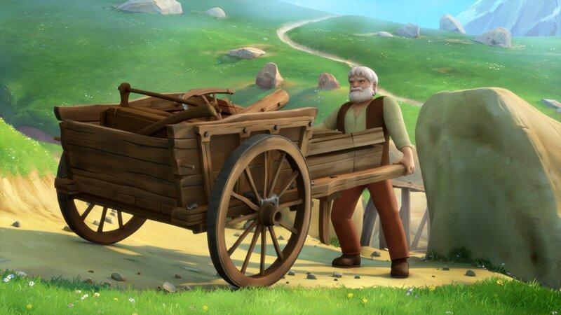 Großvater arbeitet an der Brücke. – Bild: ZDF/​Studio 100 Animation/​Heidi Productions Pty. Limited