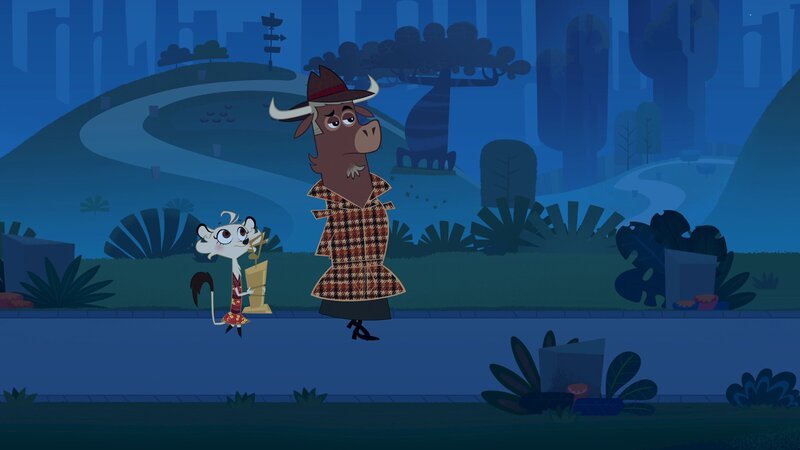 Sherlock Yack wundert sich, dass Hermione einen Ehrenpreis erhalten hat. Seines Wissens kann sie gar kein Instrument spielen. – Bild: ZDF/​Mondo tv