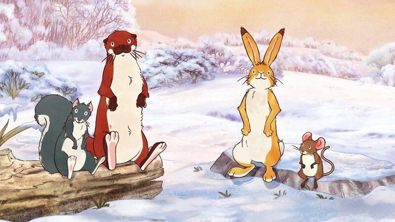 Das kleine Grauhörnchen, Otter, der kleine braune Hase und die kleine Feldmaus hören gespannt der kleinen Weißeule zu. – Bild: KiKA/​SLR Productions Australia Pty.Ltd./​Scrawl Studios Pte Ltd./​hr/​ARD