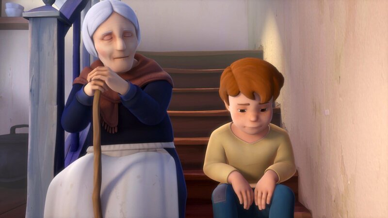 Peters Großmutter redet Peter zu, sich mit Heidi zu vertragen. – Bild: ZDF/​Studio 100 Animation/​Heidi Productions Pty. Limited