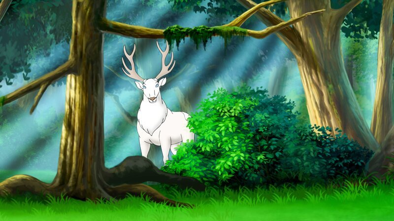 Faszinierend! Ein weißer Hirsch taucht unerwartet im Wald auf! – Bild: ORF/​ZDF/​Kiddinx Studios