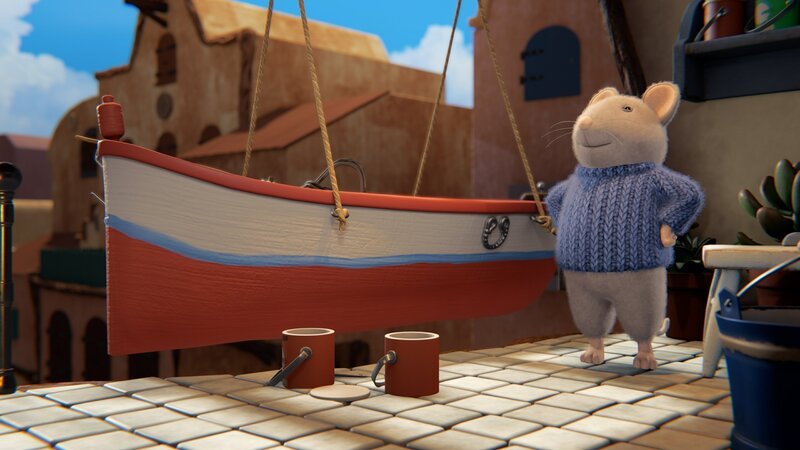 Sam möchte genau wie sein Opa sein. Deshalb hat er ihm angeboten, sein Boot fertig zu streichen und es aufzuräumen. – Bild: ZDF/​Cielo Films/​Caribara Production/​SuperswissRed/​M.A.R.K.13/​ZDF Studios GmbH