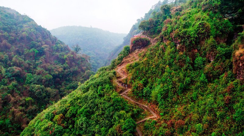 Einige Dörfer in Nordostindien sind so abgelegen, dass keine Straßen zu ihnen führen. Der nächstgelegene Ort ist nur über einen einstündigen Fußmarsch zu erreichen. – Bild: NDR/​Samuel Häde
