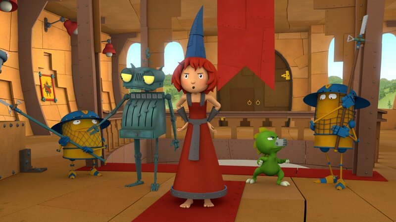 Burgfräulein Bö, Ritter Rost und Koks sind erbost ins Königsschloss eingedrungen. – Bild: ZDF/​Caligari