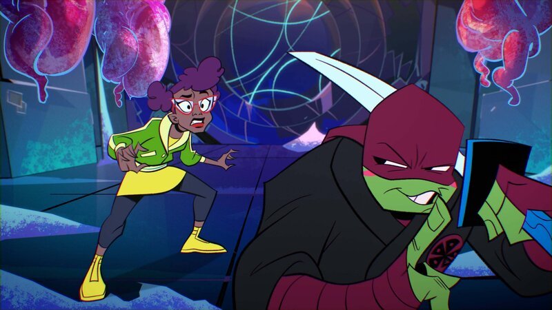 v.li.: April O’Neil, Leonardo – Bild: Paramount