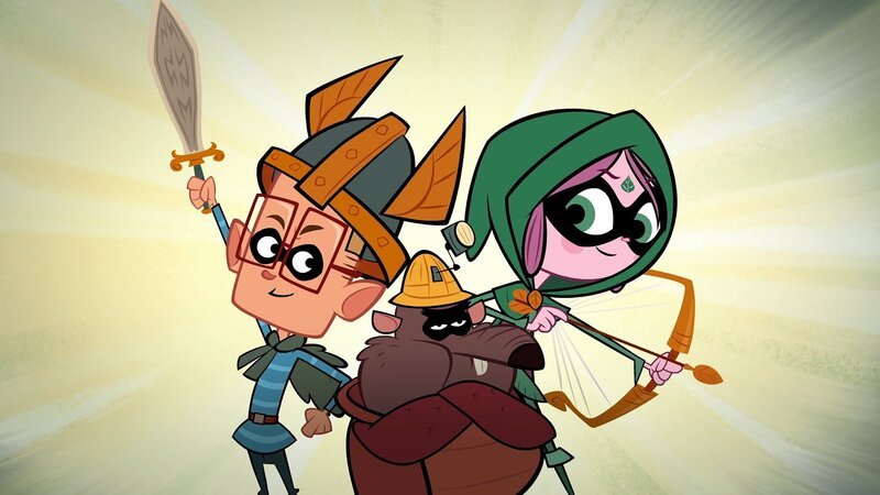 Marcus, Ratrick und Ephi (von l.) haben sich den Banditen angeschlossen und tragen deren schwarze Masken. – Bild: ZDF/​Mondo TV France