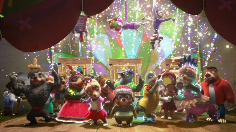 Beim Talentwettbewerb sorgen alle Einwohner von Maulwurfhausen für eine glitzernde, farbenprächtige Show. – Bild: ZDF/​Two Daughters Entertainment Ltd 2022