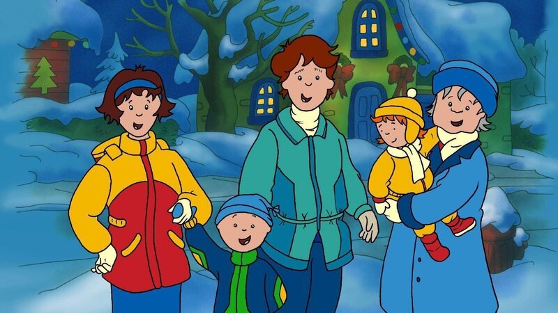 Caillou (2. v. li.) und seine Familie stecken in Weihnachtsvorbereitungen. – Bild: SUPER RTL