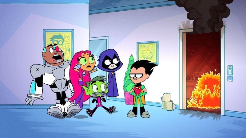 L-R: Cyborg, Starfire, Beast Boy, Raven, Robin – Bild: Cartoon Network