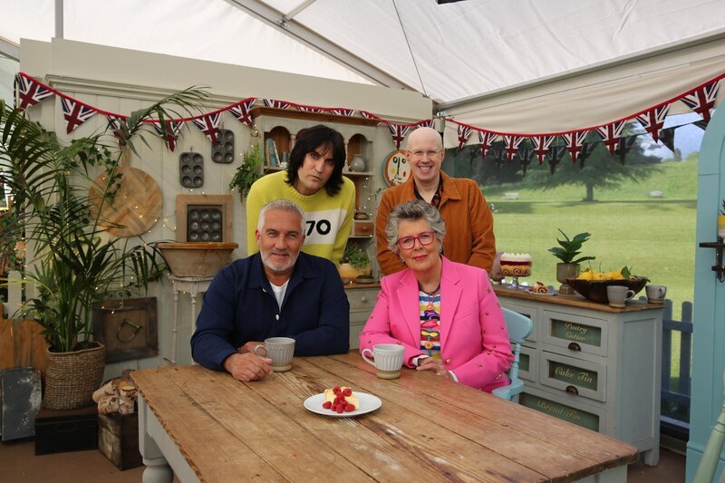 Paul Hollywood; Noel Fielding; Prue Leith; Matt Lucas – Bild: Love Productions MMXXII /​ Jake Stoodley