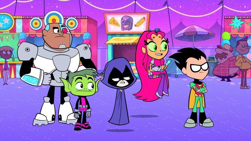 v.li.: Cyborg, Beast Boy, Raven, Starfire, Robin – Bild: Warner Bros. Entertainment Inc.