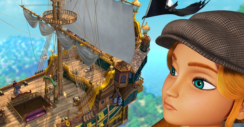 Sienna wurde zu einer Riesin. Sie will den Schatz haben, den die Piraten in einer Höhle gefunden hatten. – Bild: ZDF /​ DQ Entertainment