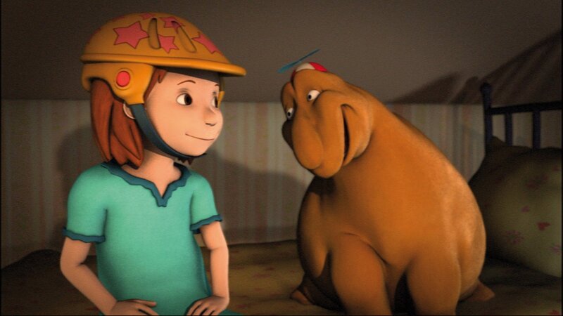 Luzi wünscht sich, dass die Moffels ihr das Fahrradfahren beibringen. – Bild: RBB/​DIGITRICK Potsdam