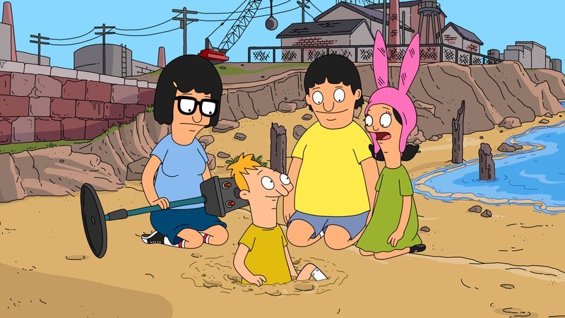 Gehen auf Schatzsuche in einer alten Caffrey Taffy-Fabrik: Louise (r.), Gene (2.v.r.), Tina (l.) und Ollie (2.v.l.) … – Bild: ViacomCBS /​ FOX