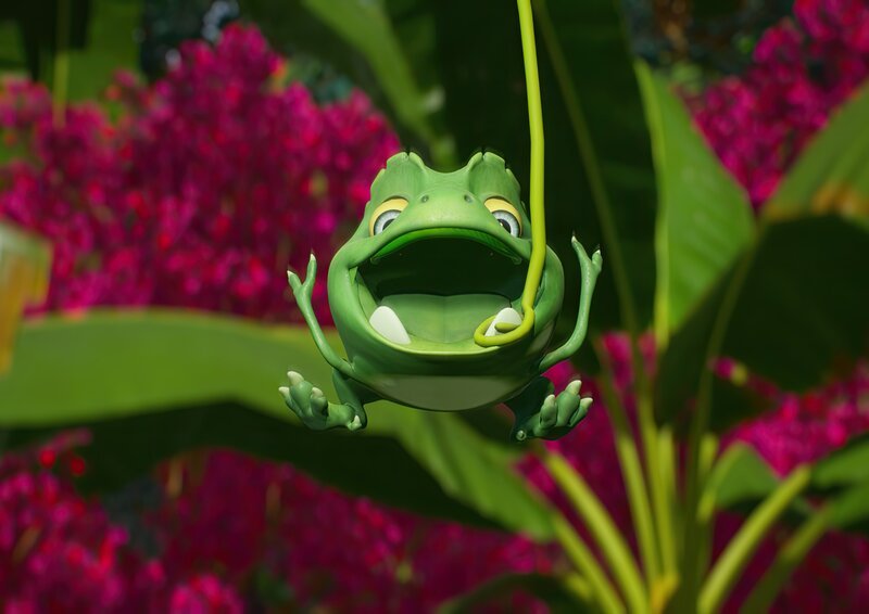 Das scheint eine sehr rabiate Art, den Wackelzahn eines Erbs-Rexes ziehen zu wollen. – Bild: Cheeky Little Media /​ ZDF