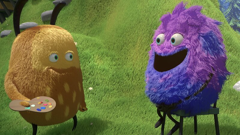 Strit kann einfach nicht so lange still sitzen, bis sein Portrait fertig ist. Da muss Kiwi sich schon etwas ganz Besonderes einfallen lassen. – Bild: NDR/​Copenhagen Bombay